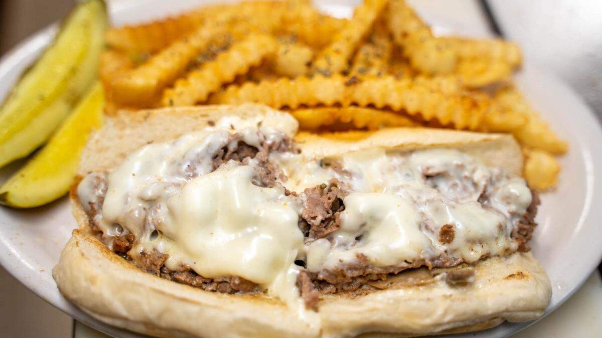 A philly cheesesteak with mushrooms at Carolina Family Restaurant.