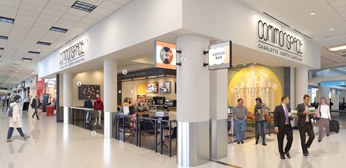 A new coffee shop and bar will open at the Charlotte Douglas International Airport.