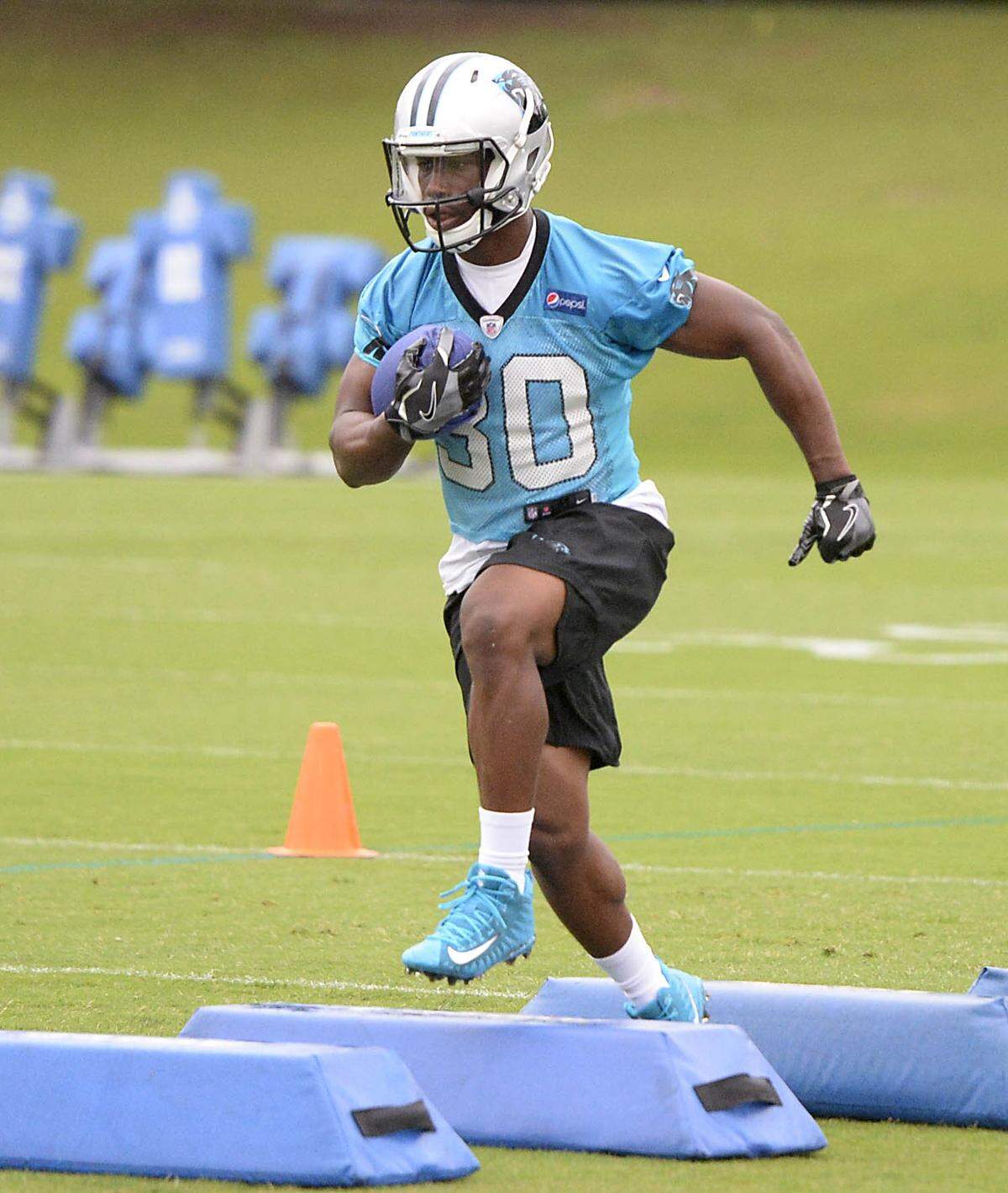 Carolina Panthers running back Elijah Hood (30) wants to prove in training camp that he can provide depth to likely starter C.J. Anderson.