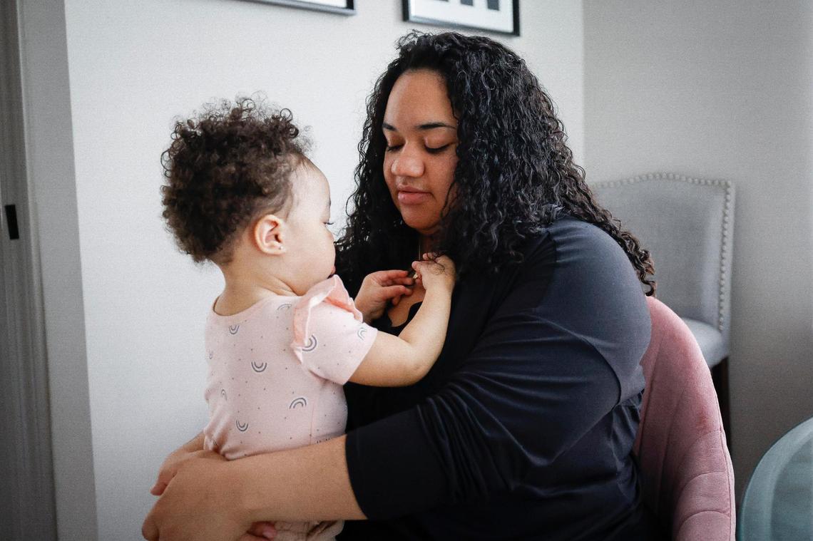 Rochelle Vassar with her 1-year-old daughter Meadow Tyson.