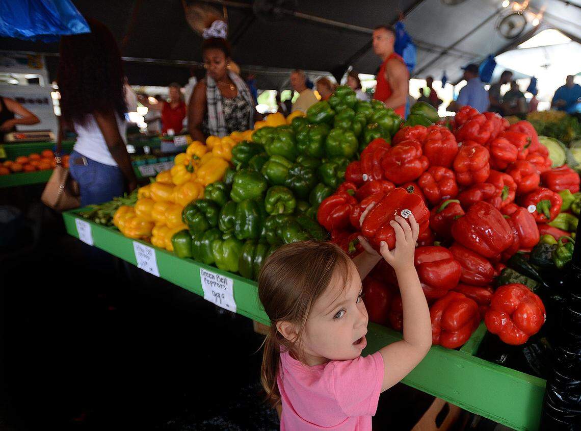 Fresh peppers on display at Simpson’s Produce on Kings Drive.