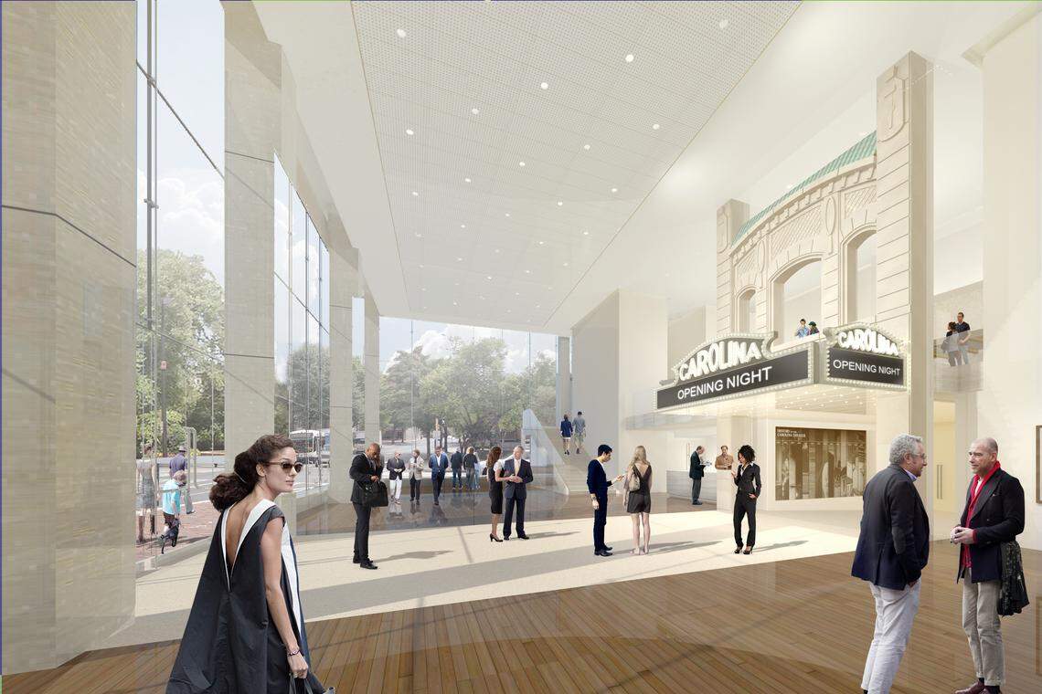 A rendering of the interior of the Carolina Theatre after the renovations. It is expected to open in late 2022.
