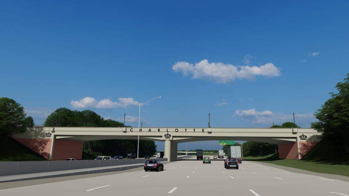 Crews are scheduled to close lanes on Interstate 85 to build a $50.7 million bridge that city officials say will be “a monument entrance into Charlotte.”