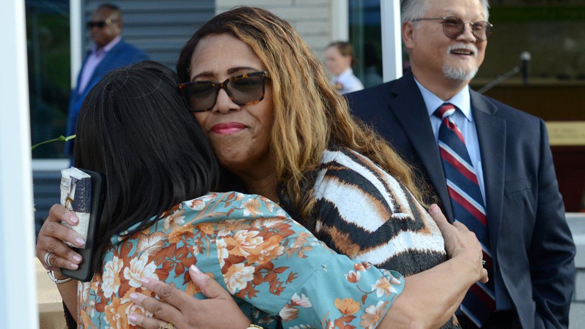 Debra Weeks, CEO of the C.W. Williams Community Health Center, greeted well-wishers at the center’s ribbon-cutting ceremony last Thursday, Oct. 3. The facility can provide new health services to more patients.