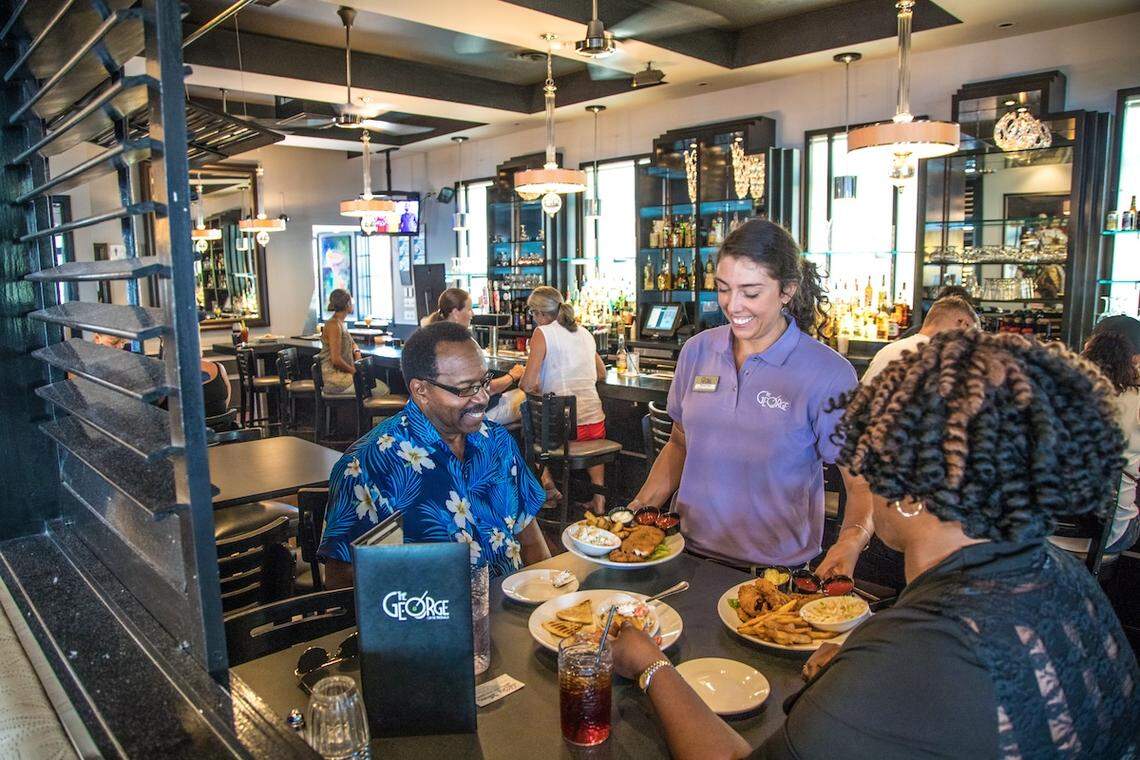 The George on the Riverwalk in Wilmington, North Carolina. In the first of two “Halloween Kills” sequels, Jamie Lee Curtis visits The George.