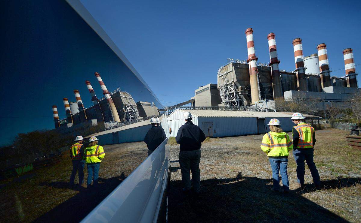 Known for its red-striped stacks and open since 1957 the G. G. Allen Steam Station, a 1.140 GW coal-fired electricity generating facility, is being decommissioned.