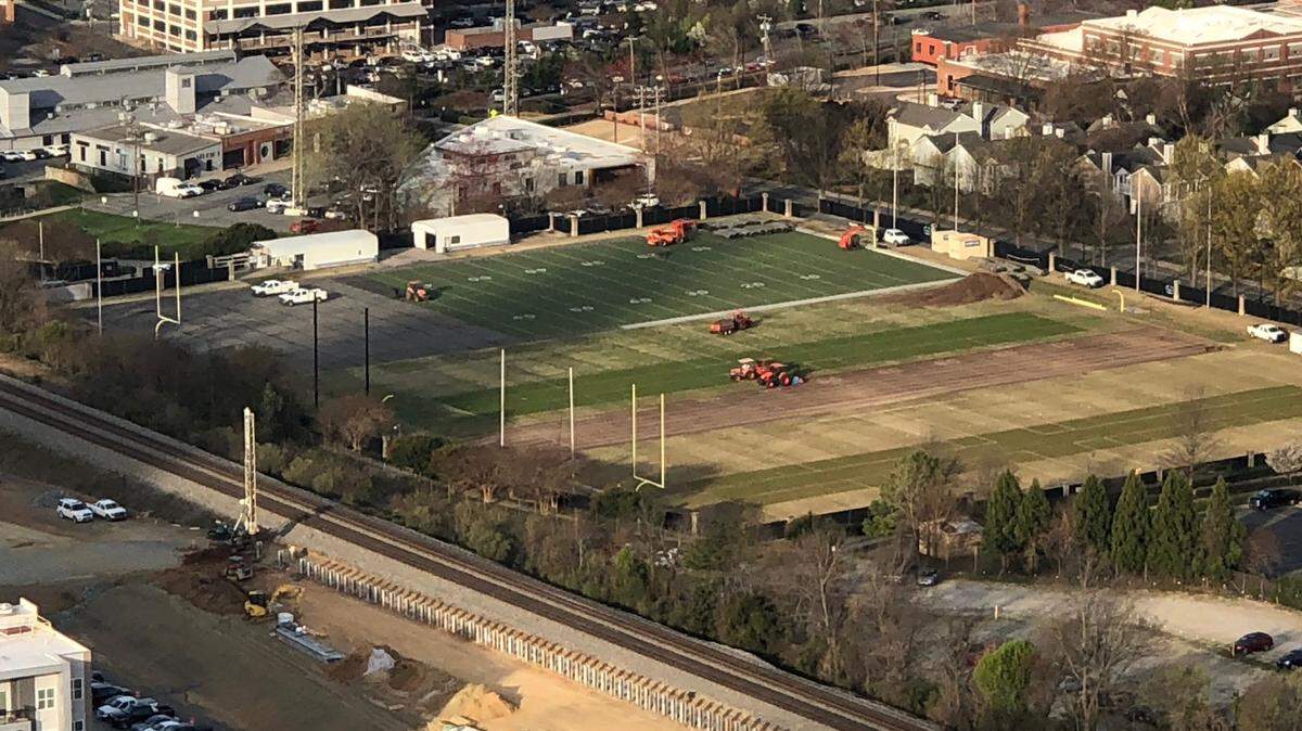 Site work has begun on the Carolina Panthers’ practice fields in preparation for the construction of a practice bubble, a team spokesman confirmed Wednesday.
