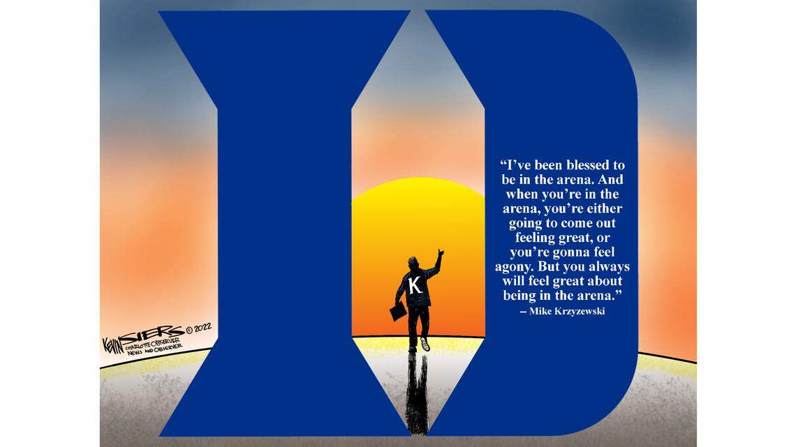 Kevin Siers cartoon: Coach K