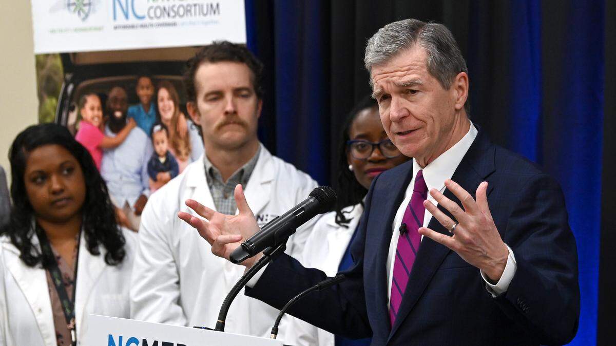 North Carolina Governor Roy Cooper announces at the Goodwill Opportunity Campus in Charlotte that DHHS will launch Medicaid expansion starting on Friday, Dec. 1, 2023. The expansion will give more than 600,000 North Carolinians access to health care. 