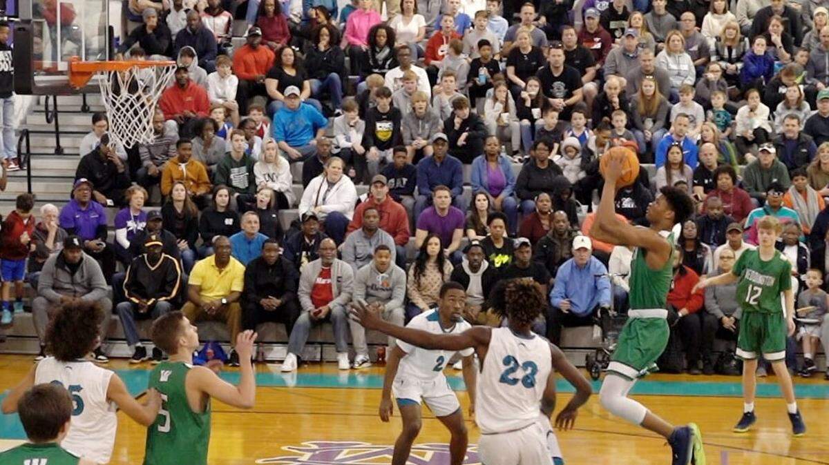 Weddington High’s Chase Lowe shoots a jump shot