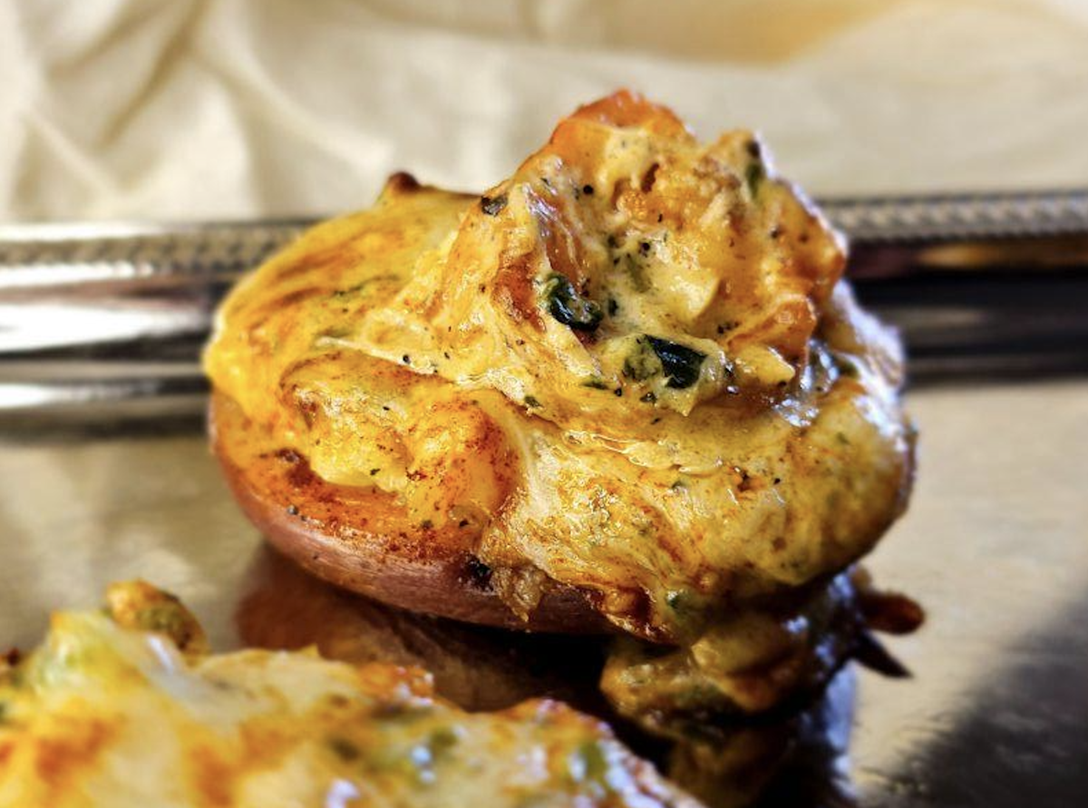 Crab & Shrimp-Stuffed Potatoes from Nicole’s Good Eats & Sweets.
