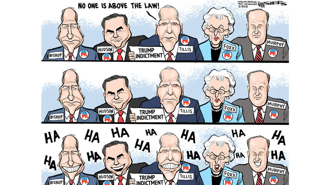Defending Trump, NC Republicans seem to rue the rule of law as depicted by Kevin Siers | Opinion