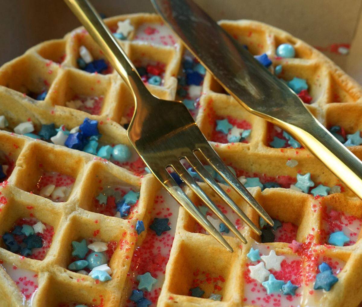Golden Cow Creamery partnered with two other Charlotte companies, Cast Iron Waffles and&nbsp;Enderly Coffee Co. to produce the new breakfast offering. 