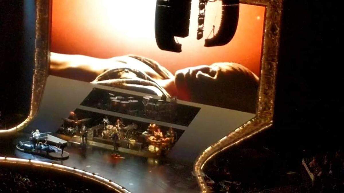 A screen shot of the video Steve Hilfiker took during Elton John’s performance of “Daniel” at his 2019 show in Orlando.