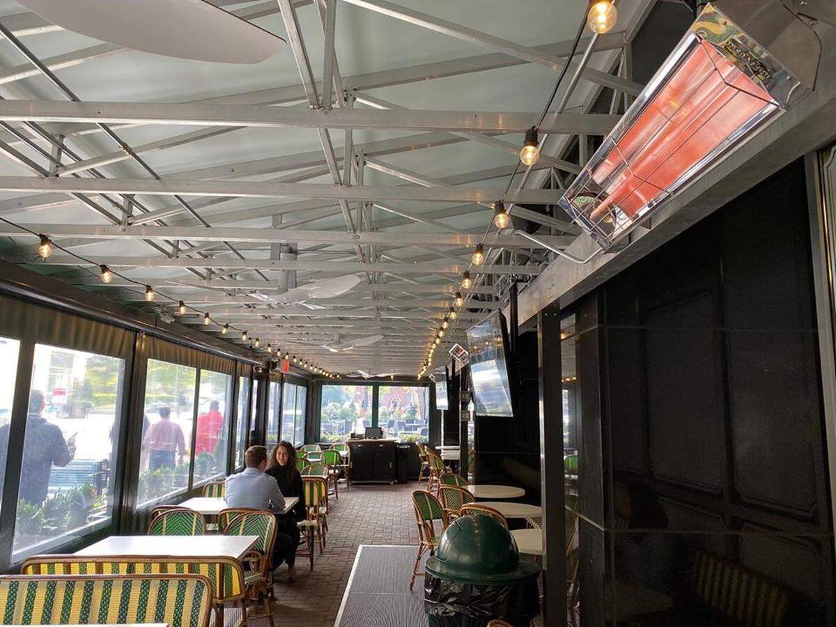 Reid’s Fine Food’s Levine location offers a heated, enclosed patio.
