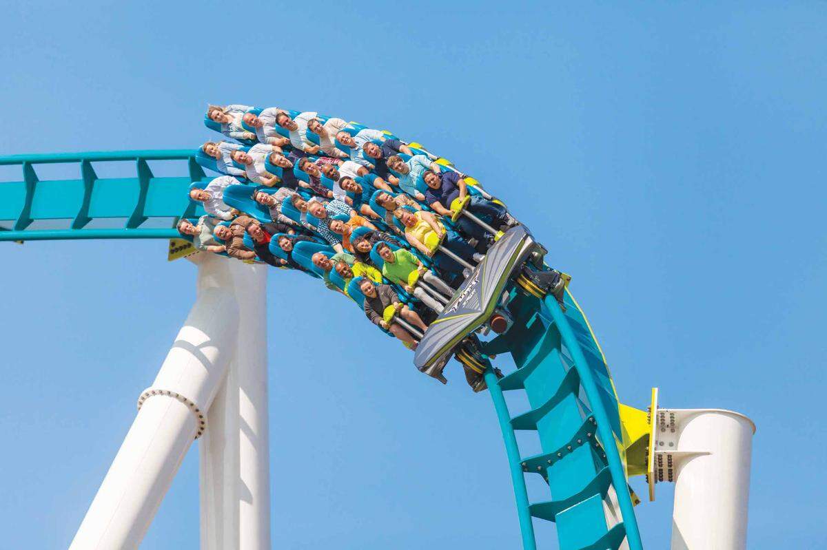Carowinds Fury 325 is one of the world’s tallest coasters and reaches speeds up to 95 mph. It’s one of the many attractions at the park.