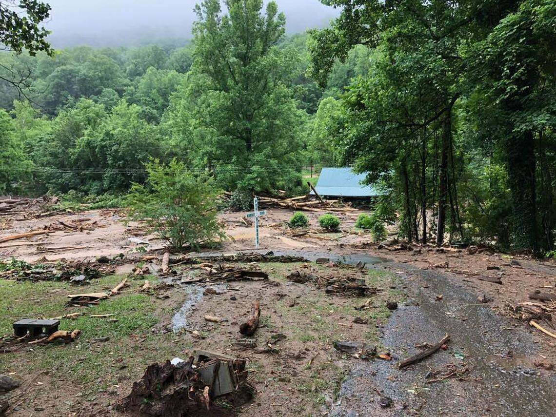 A landslide in Polk County, NC destroyed homes and killed resident Patricia Case, who was swept away by debris, authorities said.