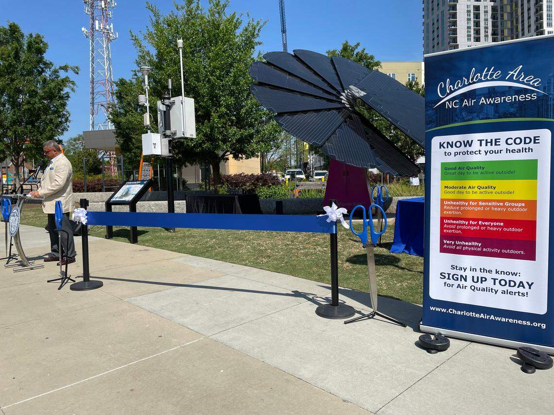 Mecklenburg County held a ribbon-cutting for its Air Quality Learning Station at First Ward Park on Friday, April 22