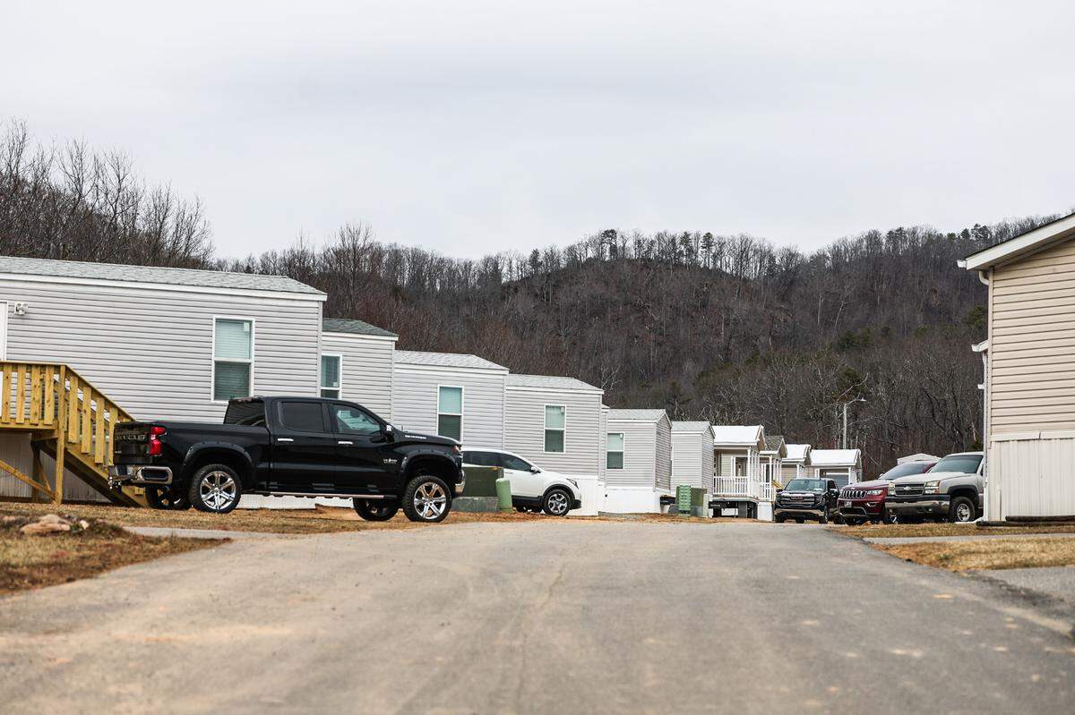 By mid-February, FEMA had set up trailers and other short-term living spaces for 175 displaced families in North Carolina. Twenty six of those — including Karen Schmid’s — were at the Laurelwood mobile home park in Black Mountain.