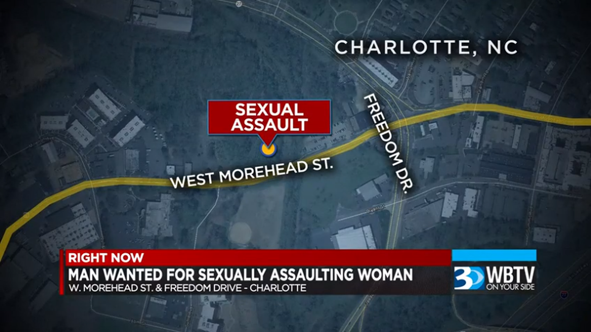 Site of the alleged sexual assault near uptown Charlotte.