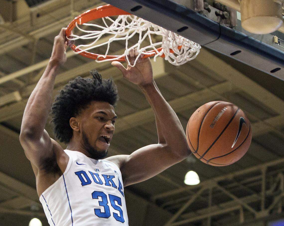 Duke's Marvin Bagley III (35) has an ability to bully people in the lane that shouldn't diminish at the NBA level.