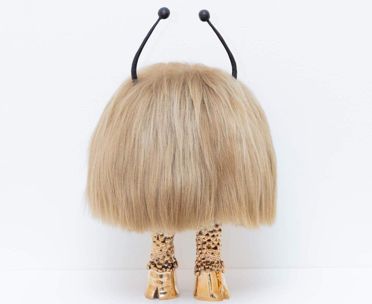 “Whip van Winkle” is from a Haas Brothers series called Beasts, which range in size and materials but mostly feature a hair ball with legs and horns.
