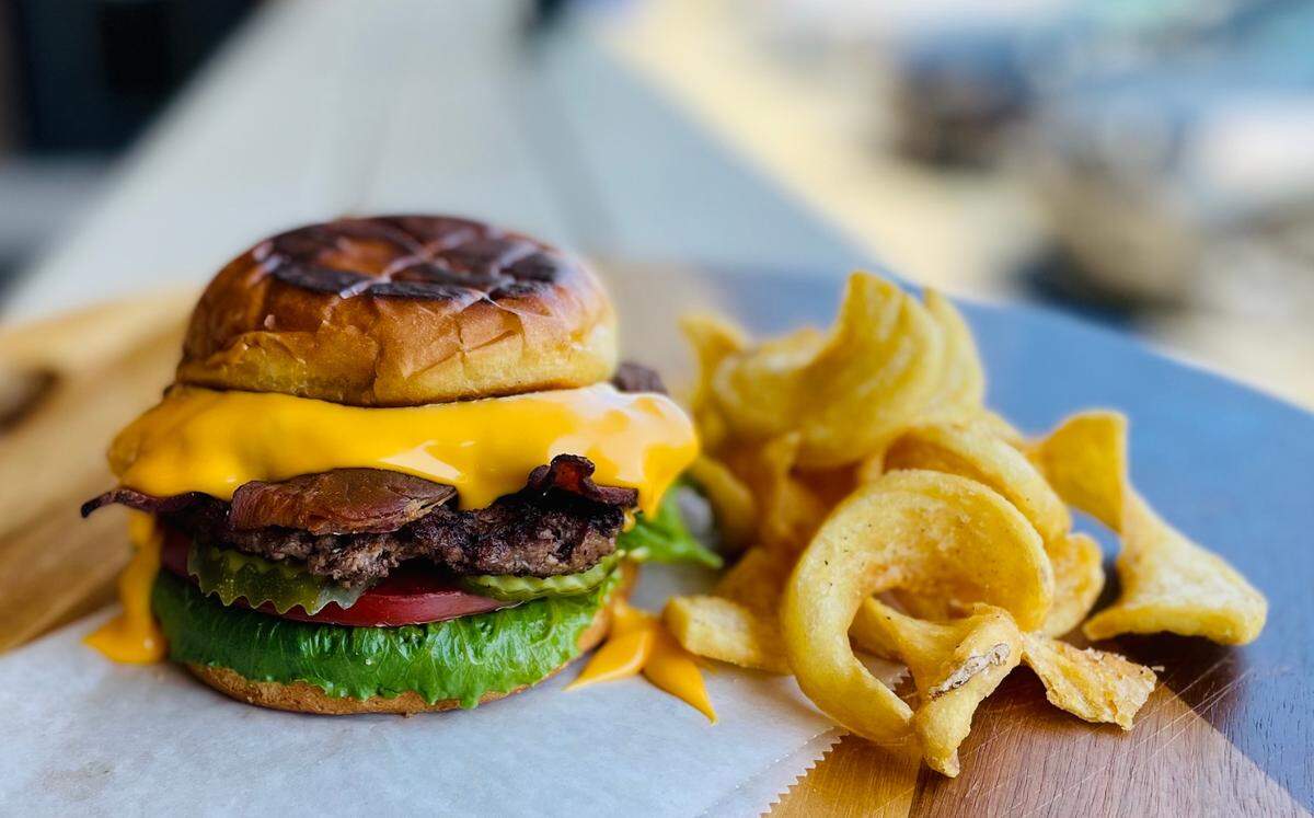A Double Mess Bacon Burger at Hot Mess.