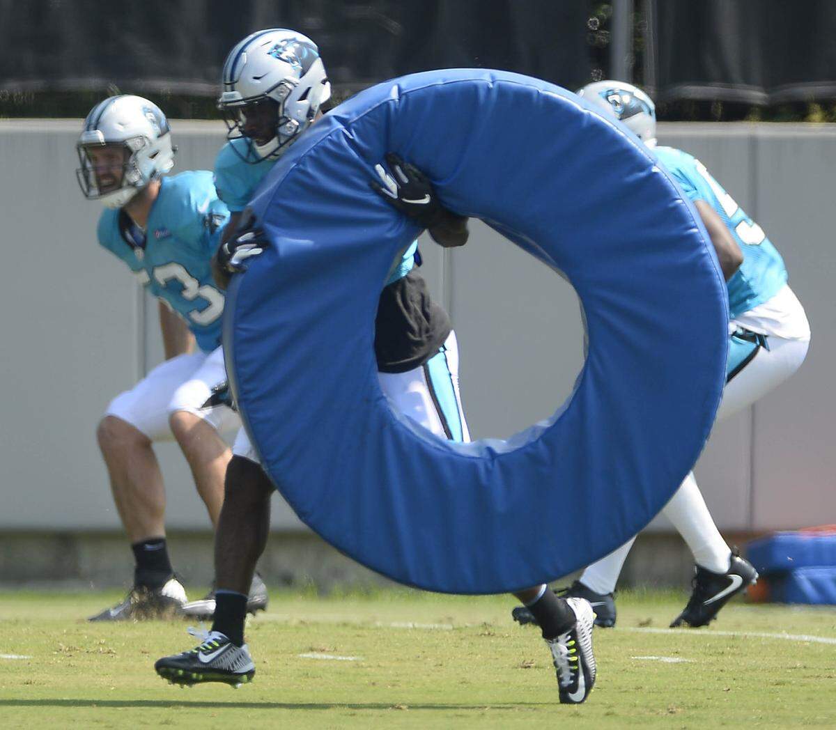 Carolina Panthers defensive back Mike Adams (29) is a 37-year-old veteran of the NFL, but he’s showing no signs of slowing down.