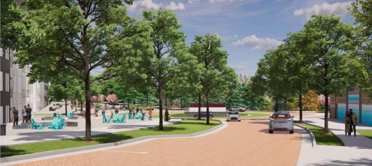 A street is pictured in the proposed Knox Crossing development.