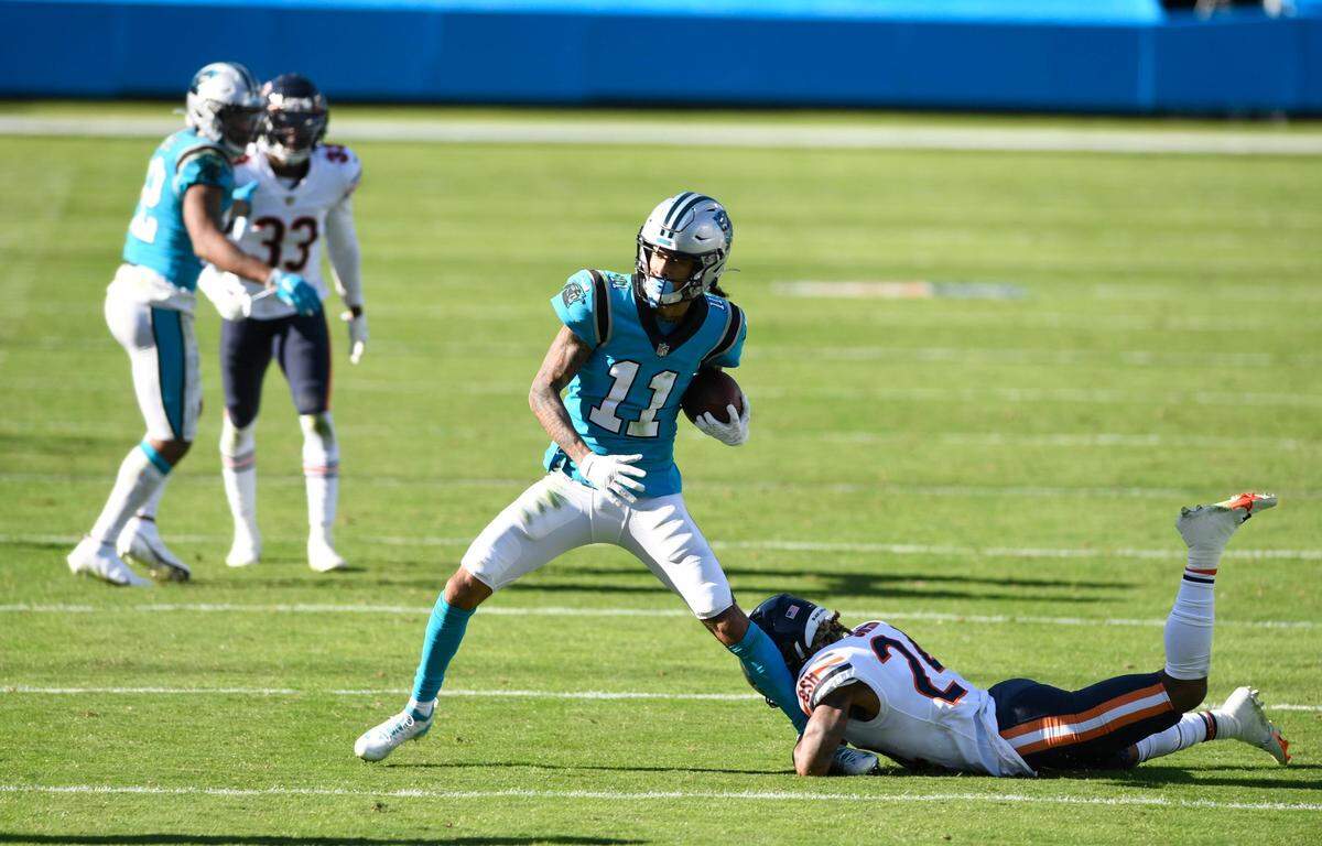 Carolina Panthers wide receiver Robby Anderson (11) is No. 2 in receiving yardage in the NFL.