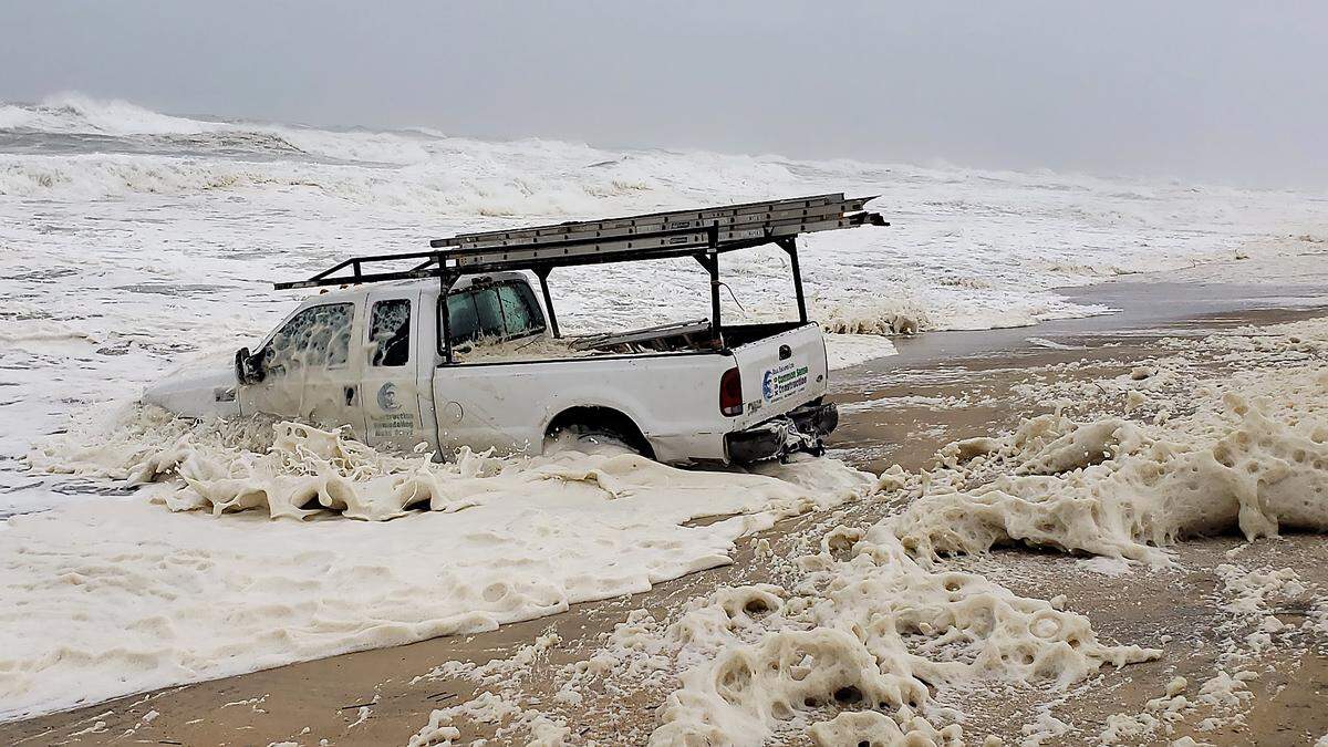 Kill Devil Hills Police, Fire and Ocean Rescue responded to a call at approximately 2:30 p.m. for a vehicle being swept into the ocean and the driver trapped in the vehicle. The  police said the passenger was able to get out, however the driver was still in the vehicle. Officers arrived on scene and were able to get the driver out of the pickup. The driver was identified as Troy J. Topash, 41, of Kill Devil Hills. Upon further investigation, Mr. Topash was determined to be impaired and was arrested.