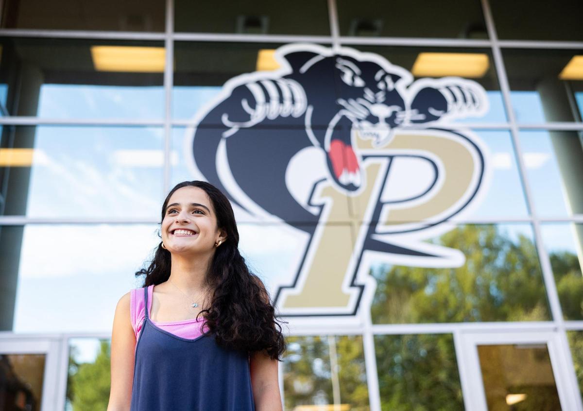 Lucy Silverstein poses for a portrait at Providence High School in Charlotte, N.C., on Wednesday, November 13, 2024.