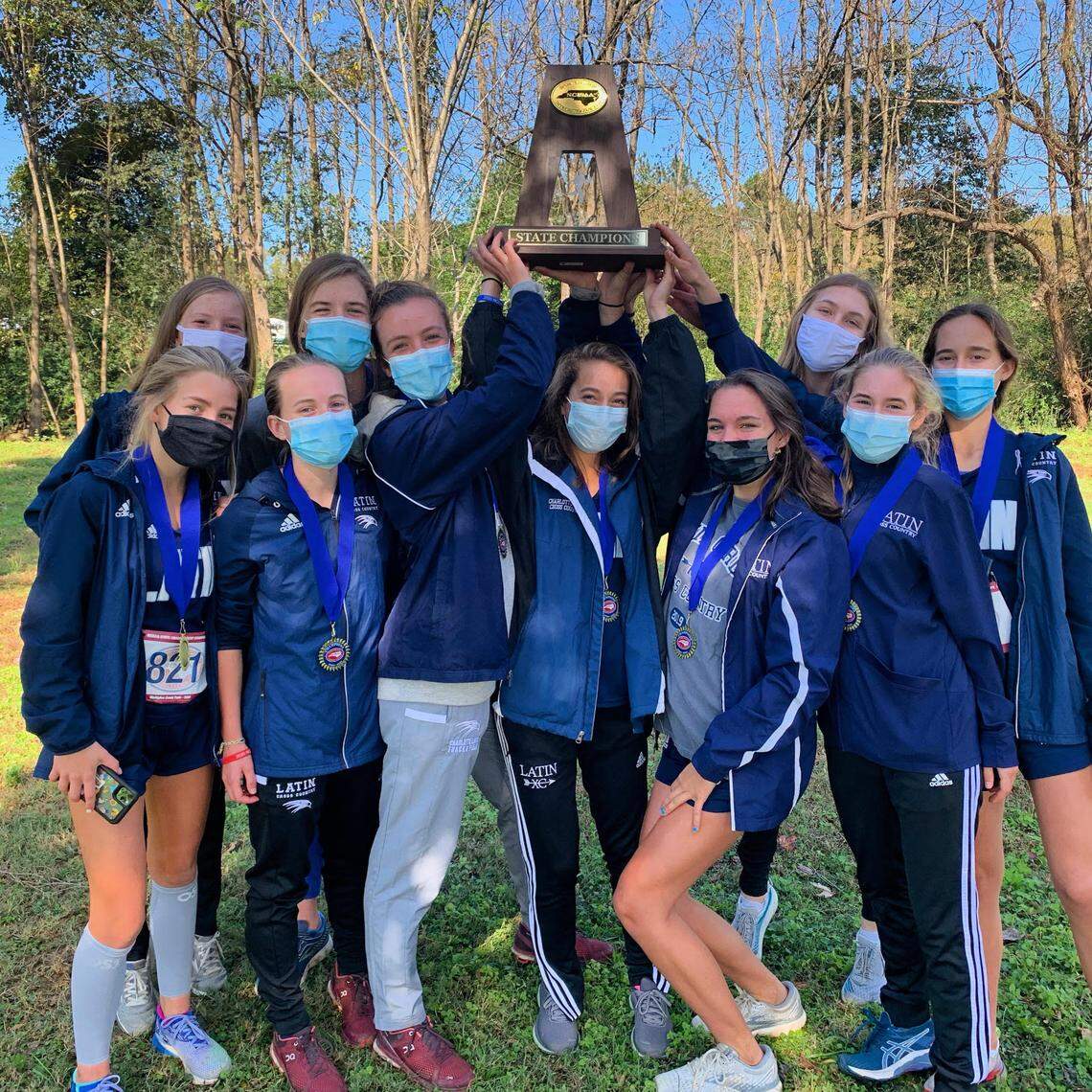 Charlotte Latin’s girls won the NCISAA cross-country state title Saturday