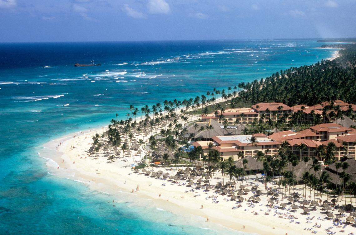 Bavaro Beach in Punta Cana, Dominican Republic, is a popular international destination for passengers at Charlotte Douglas International Airport.