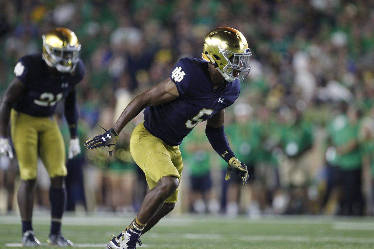 Notre Dame cornerback Troy Pride Jr. was the Carolina Panthers’ fourth-round selection in 2020. Pride is from Greer, S.C., about 90 miles outside of Charlotte. He could be asked to replace James Bradberry in the starting lineup this season.