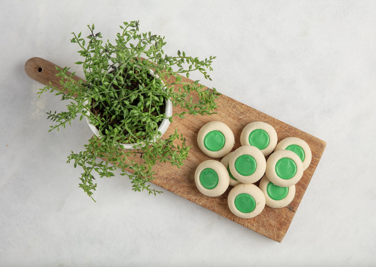 Buttermilk Sky Pie Shop’s green thumbprint cookies.