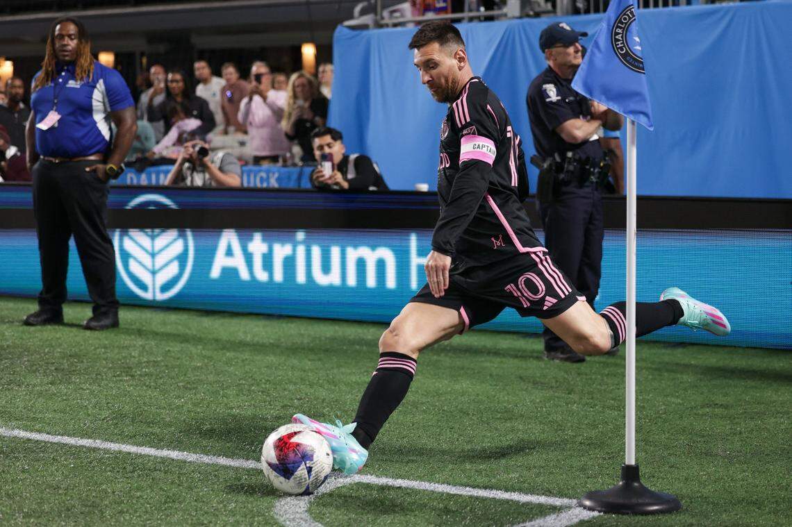 Lowe's home improvement chain based in Mooresville signs partnership with Inter Miami forward Lionel Messi, shown at Charlotte's Bank of America Stadium in October.