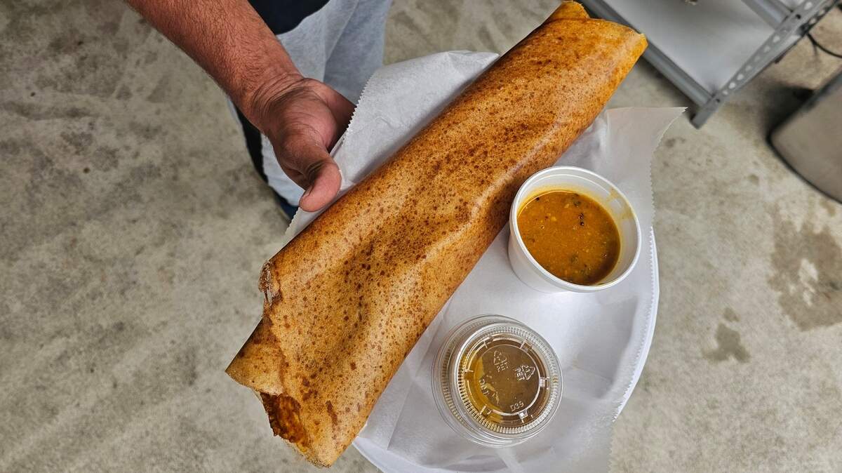 Triveni offers a variety of dosa, including plain, Mysore Masala, onion, cheese, paneer and more.