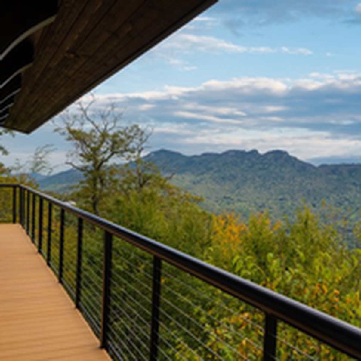 The mansion looks out to Grandfather Mountain, other peaks and even uptown Charlotte.