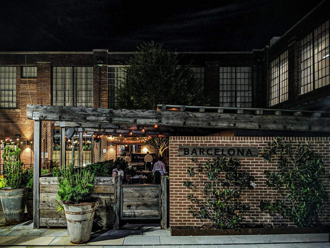 Barcelona Wine Bar’s patio includes heaters for a cozy experience.
