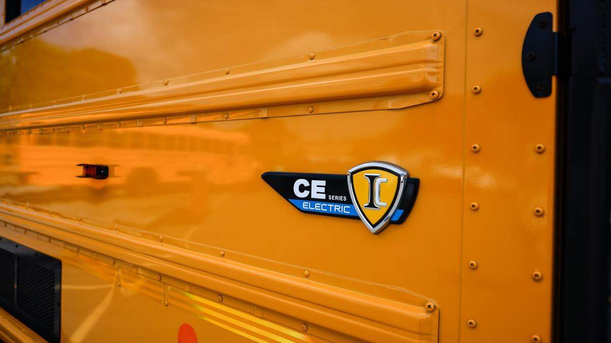 Officials unveiled an electric school bus in Charlotte on Thursday to celebrate the award of grant funding to Charlotte-Mecklenburg Schools from the U.S. Environmental Protection Agency. The badge on the side of the yellow buses is one of the few ways to tell it’s electric when parked.