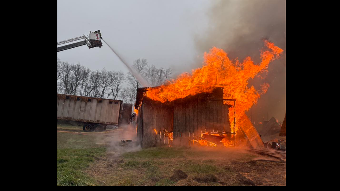 36 horses die when cavernous barn catches fire and burns 5 hours, NC county says