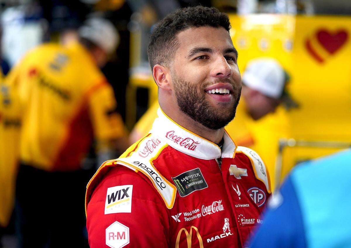 NASCAR driver Bubba Wallace at Charlotte Motor Speedway on Thursday, May 23, 2019.