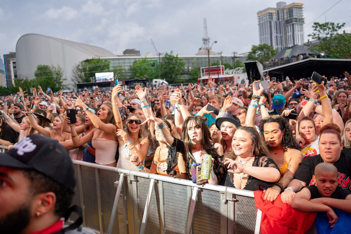 Fans at Lovin’ Life Music Fest in Charlotte, NC, on May 4, 2024.