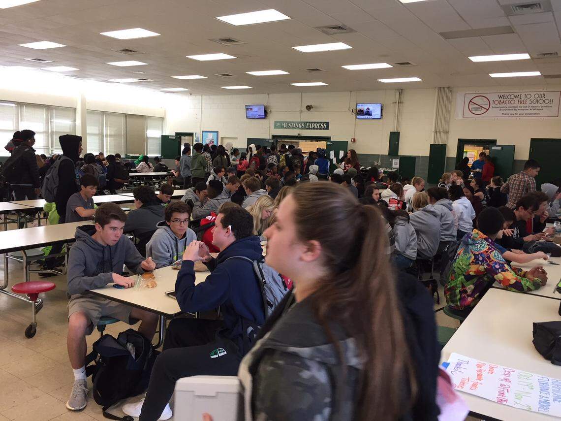 With more than 3,400 students, Myers Park High starts lunch at 10:30 a.m. and moves five shifts through by 12:45 p.m., said Principal Mark Bosco.