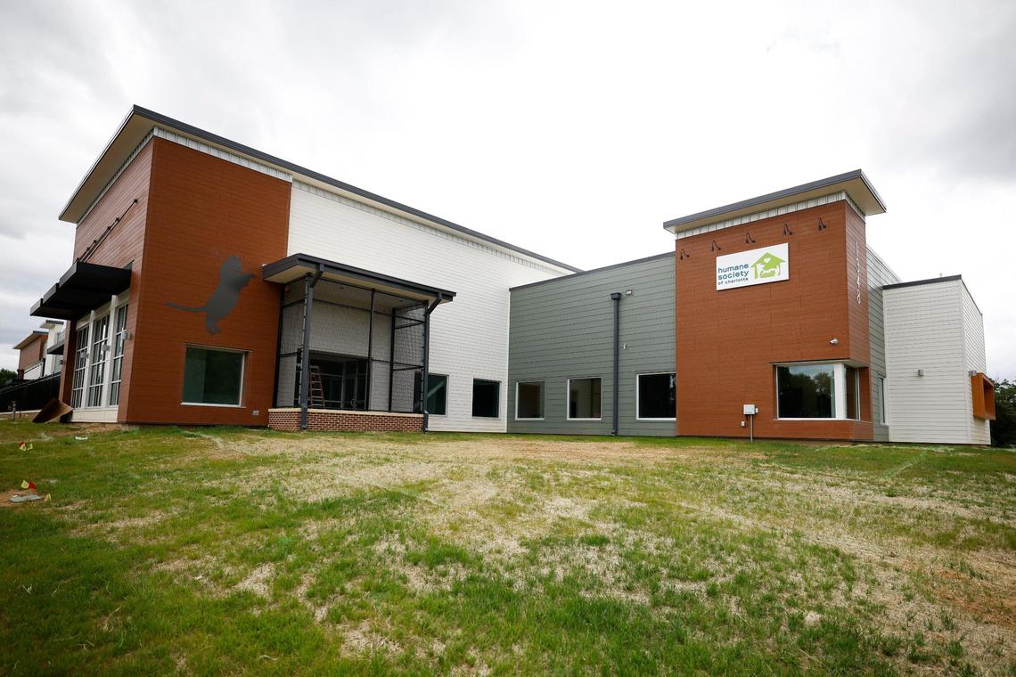 The new Humane Society of Charlotte building at 1348 Parker Drive in Charlotte, N.C., Thursday, May 12, 2022. The new 27,000 square foot facility will provide spaces such as a cafe and a new medical facility when it opens later this month.