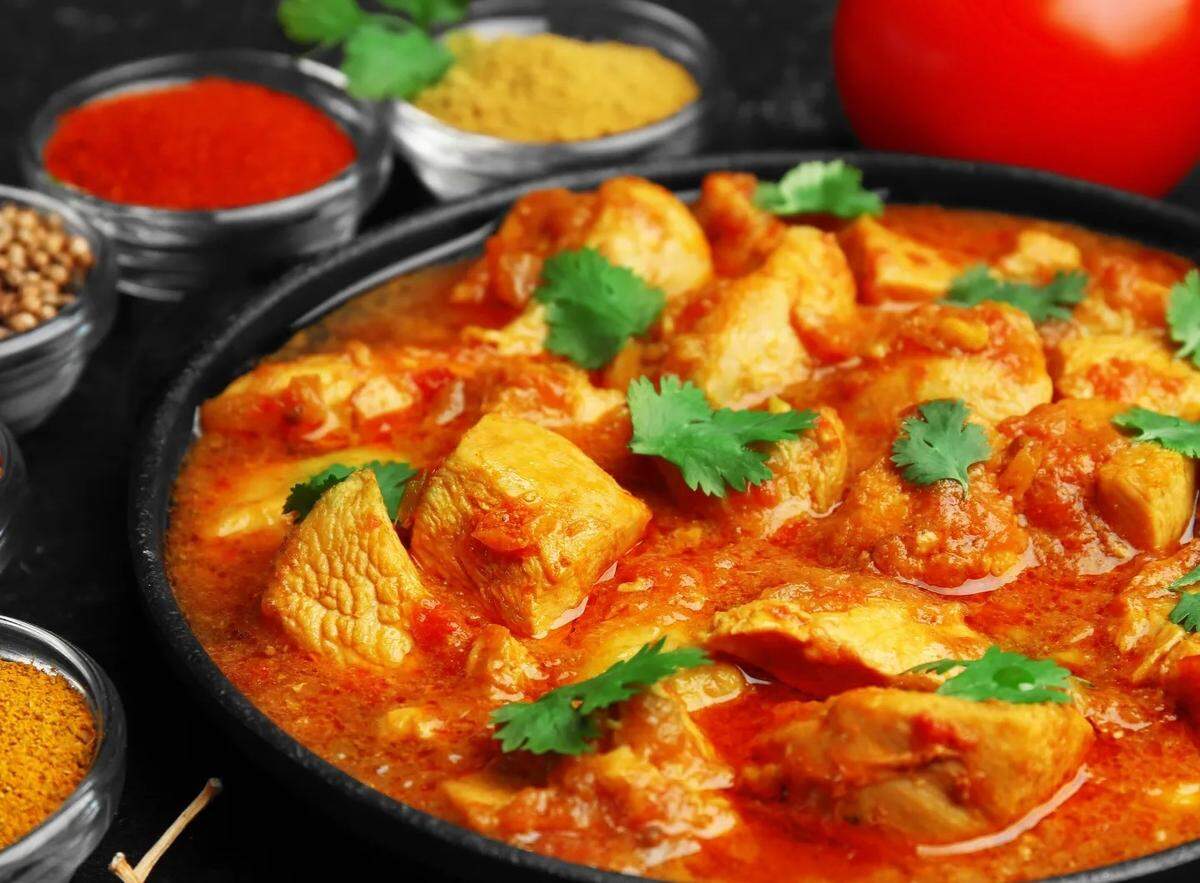 Krazy Curry offers a variety of Indian curries, including chicken curry