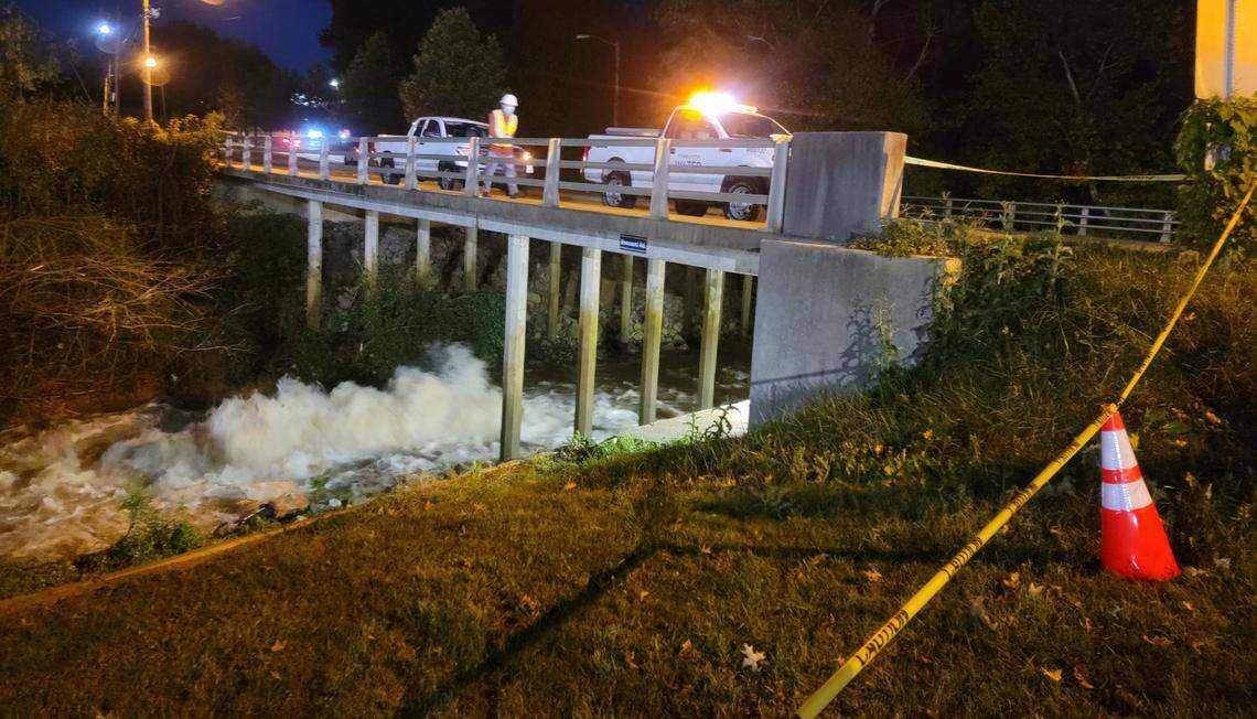 A water main break along Remount Road near Charlotte’s airport has affected numerous residents and businesses around the city as well as those using the airport on Monday, Oct. 18, 2021.
