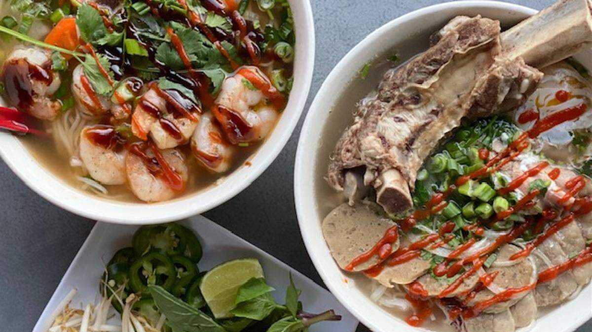 Take a tour through Asia while staying in Charlotte. Shrimp Pho and Pho Dac Biet are two of the popular noodle soups offered at Cilantro Noodle.