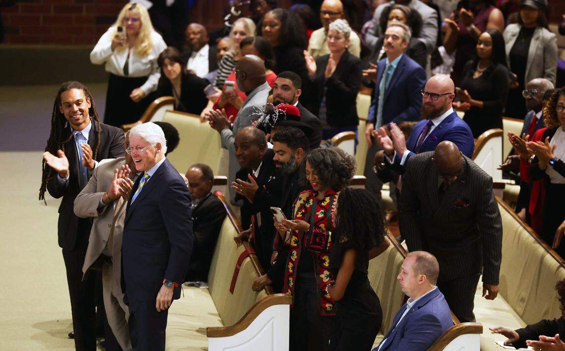 Former President Bill Clinton stump for Kamala Harris in Charlotte, NC at St. Paul Baptist Church on Sunday, November 3, 2024 a day after the VP visits the Queen City.